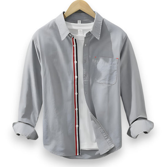 Gray Oxford Cotton Full Sleeve Shirt