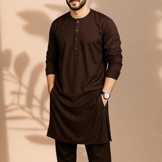 Coffee Classic Panjabi & Pajama Full Set |P-003
